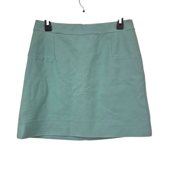 J. Crew Women's Mint Green Cotton/Spandex Lined Mini Skirt - Picture 4 of 11